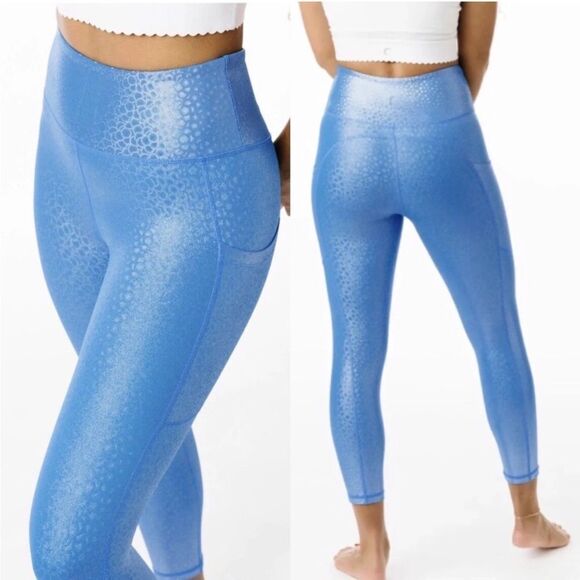ZYIA BLUE MERMAID LIGHT N TIGHT LEGGINGS SIZE 4 - Picture 1 of 7